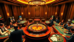 Experience the excitement of gaming at https://nh88vn.com/ with elegant poker tables and vibrant casino lights.
