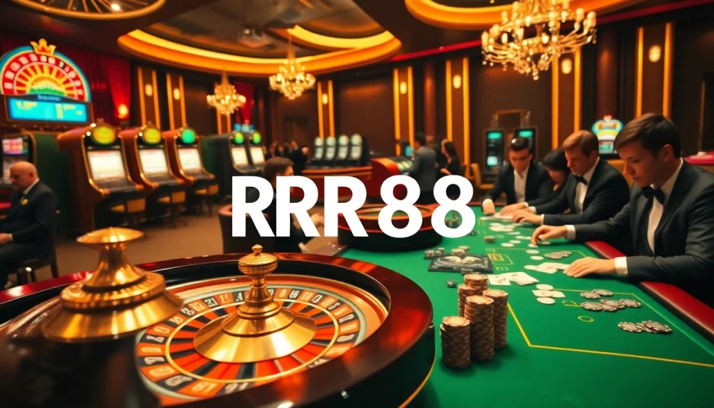 Experience high-stakes gambling action at RR88 casino with luxurious tables and excitement.