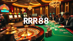 Experience high-stakes gambling action at RR88 casino with luxurious tables and excitement.