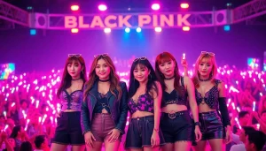 BLACKPINK news highlights the group's electrifying concert performance with vibrant visuals.