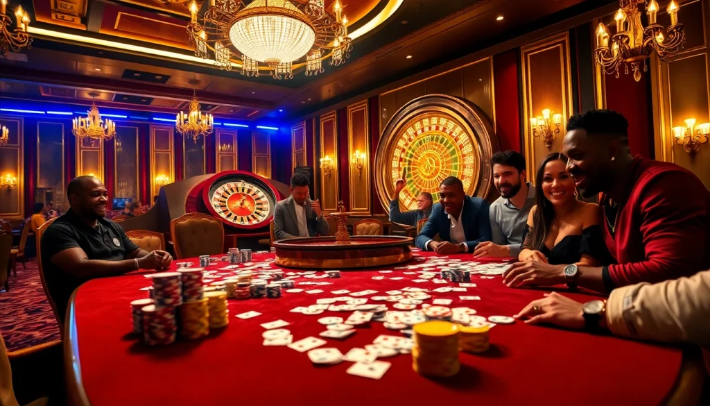 SODO Casino gameplay featuring vibrant poker chips and spinning roulette wheels in an upscale environment.