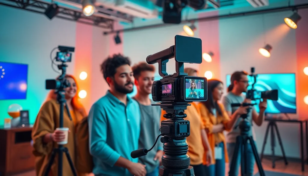 Creative content creators actively producing engaging material for Lauthaitv in a modern studio environment.