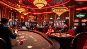 Experience thrilling gameplay at mk8th.net with vibrant casino elements like roulette wheels and poker tables.