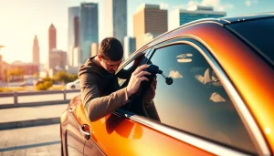 Enhance your vehicle with expert window tint Chattanooga services, showcasing skillful application on a sleek car.