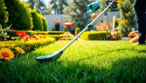 NovorikX 60V cordless string trimmer in action, showcasing quality lawn care tools.