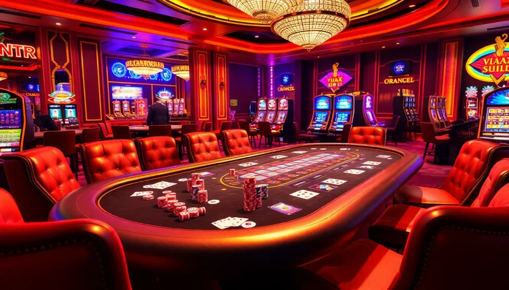 Experience the thrill of casino play at VMAX Game with vibrant tables and exciting gaming elements.