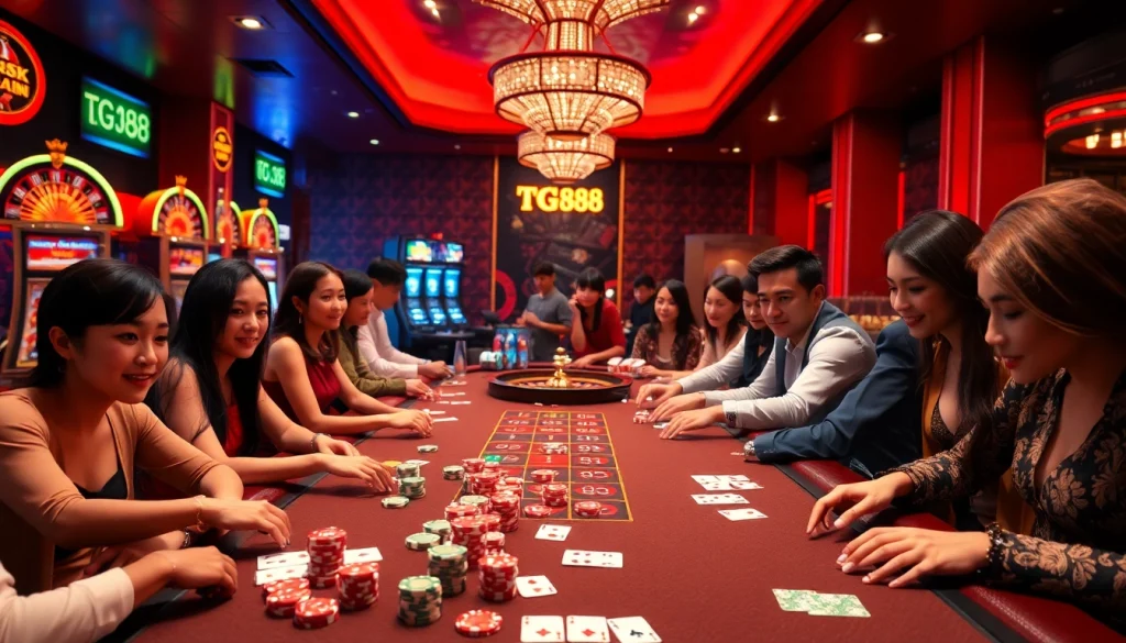 Experience the thrilling action at Nhà cái TG88 casino, featuring vibrant tables and excitement.