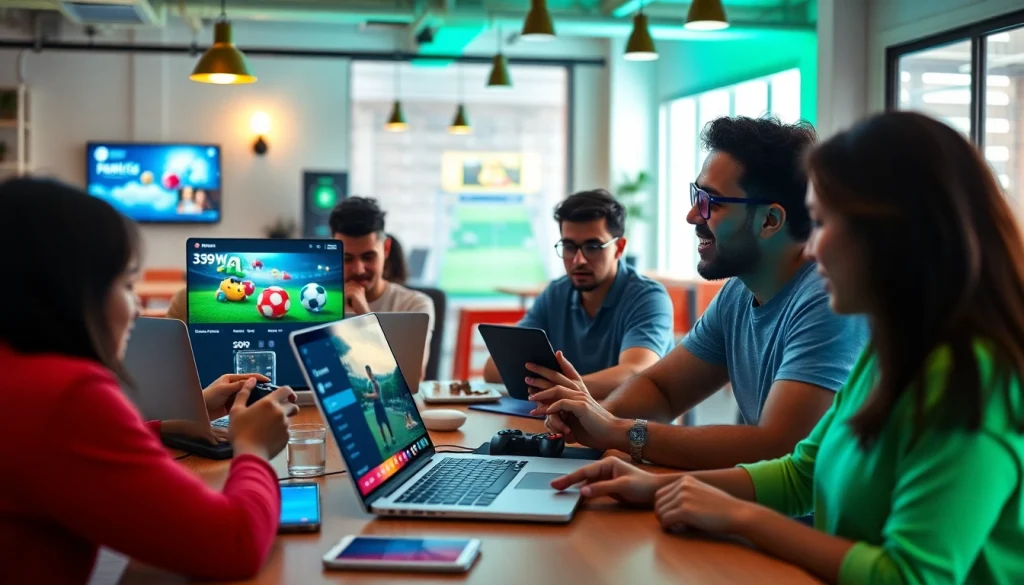 Engaging digital gaming environment featuring 399W's innovative platform with users collaborating.