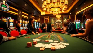 Excited players enjoying a game at the luxurious NK88 casino.