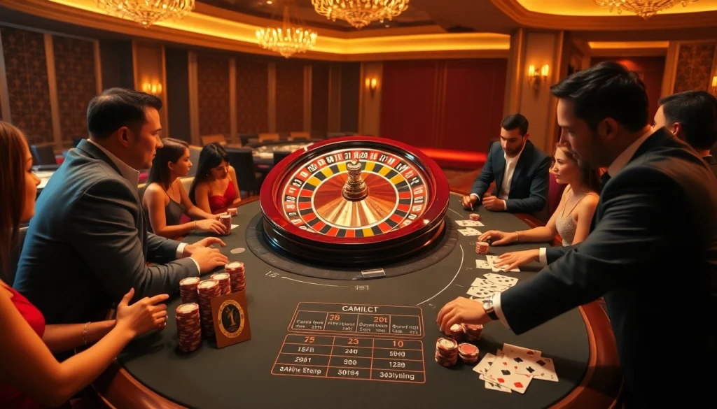 High-stakes gambling scene with players enjoying lk21 indoxxi online streaming amidst casino glamour.