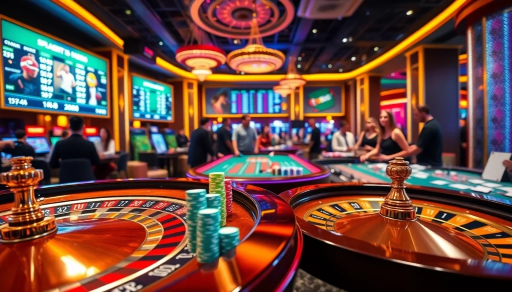 Experience the lively atmosphere of gambling at https://fun88.se.net/ with vibrant casino tables and sports betting displays.