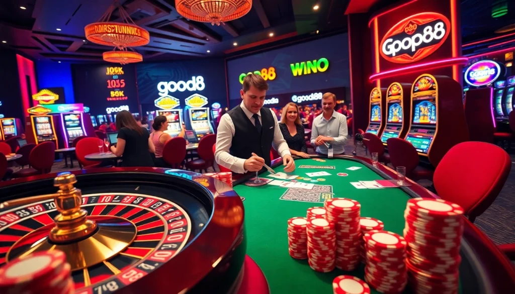 Experience electrifying casino action with good88's lively roulette, poker, and slot machines.