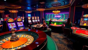 Engaged players enjoying KP88 casino experience with roulette and poker tables.