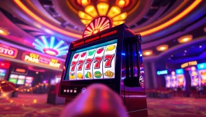 Exciting scene of gg88 slot with colorful symbols and vibrant casino atmosphere