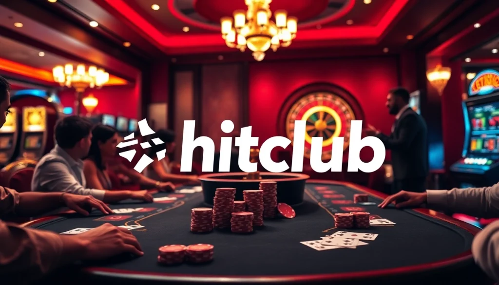 Hitclub table games create thrilling gambling experiences with vibrant poker chips and cards.