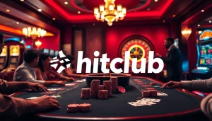 Hitclub table games create thrilling gambling experiences with vibrant poker chips and cards.