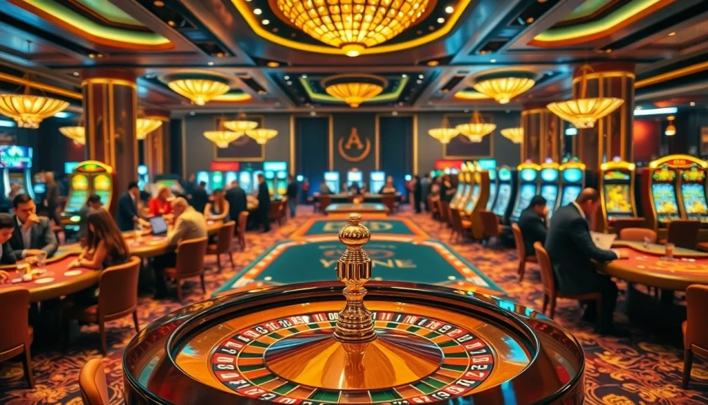 Experience thrilling casino gaming at https://vj88.online/ with vibrant tables, roulette wheels, and excited players.