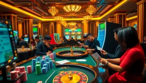 Experience the excitement of Nhà cái 23win with vibrant casino tables and engaging online gambling visuals.