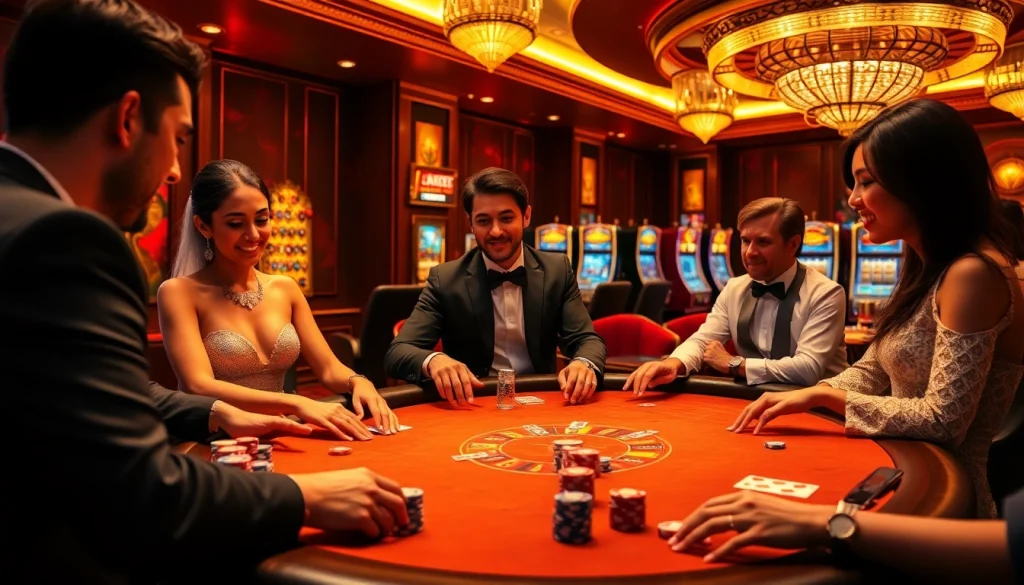 Experience the thrilling games at az888 casino with vibrant poker tables and roulette excitement.