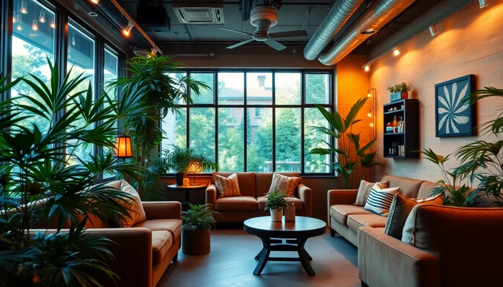 Profitez de l'ambiance relaxante du Weed Club Lloret De Mar avec des plantes et un espace confortable.