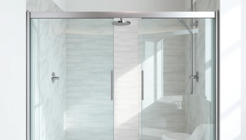 Showcase of stylish shower doors UK in an elegant bathroom with modern design elements.