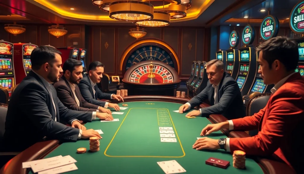 Exciting casino table with players and winnings at https://xx88.eu.com/, showcasing luxury and strategy.