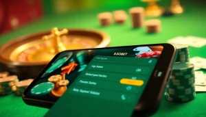 SboBet login page displayed on a smartphone among poker chips and roulette wheel, showcasing online betting excitement.
