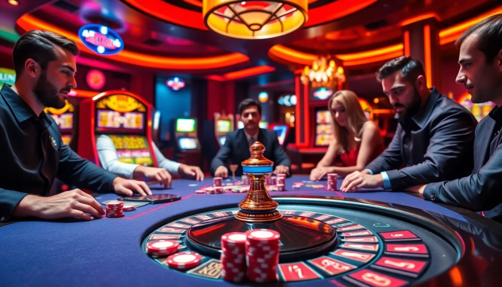 Players strategizing in a thrilling poker game at a luxurious casino inspired by the hidden wiki.