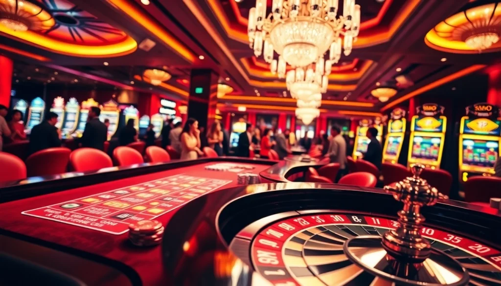 Experience the thrill of SODO Casino with vibrant gaming tables filled with winning cards and chips.
