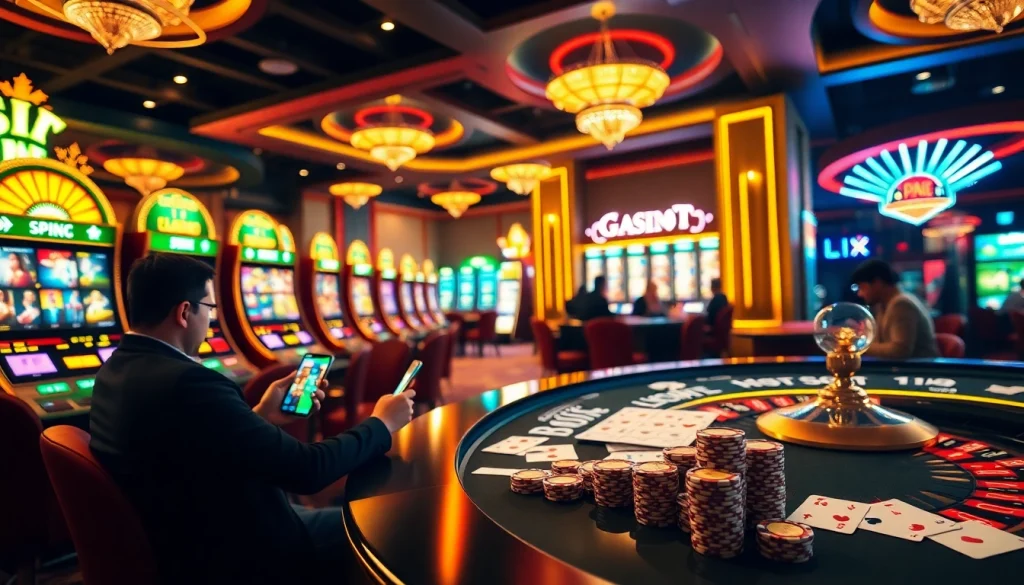 Experience excitement with PGSLOT IN featuring vibrant slot machines and casino elements.