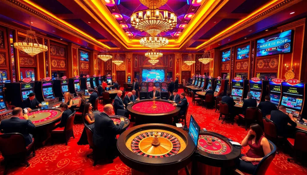 Experience the thrill of 789P with vibrant casino tables and intense gambling action.