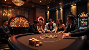 Play at the luxurious casino table setting showcasing the thrill of online gambling at https://jun88pl.com/.