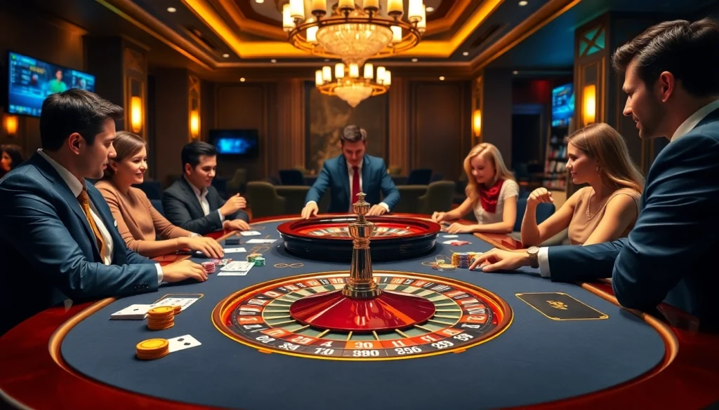 Thrilling gaming action at PS99 COM online casino, showcasing a luxurious roulette table.