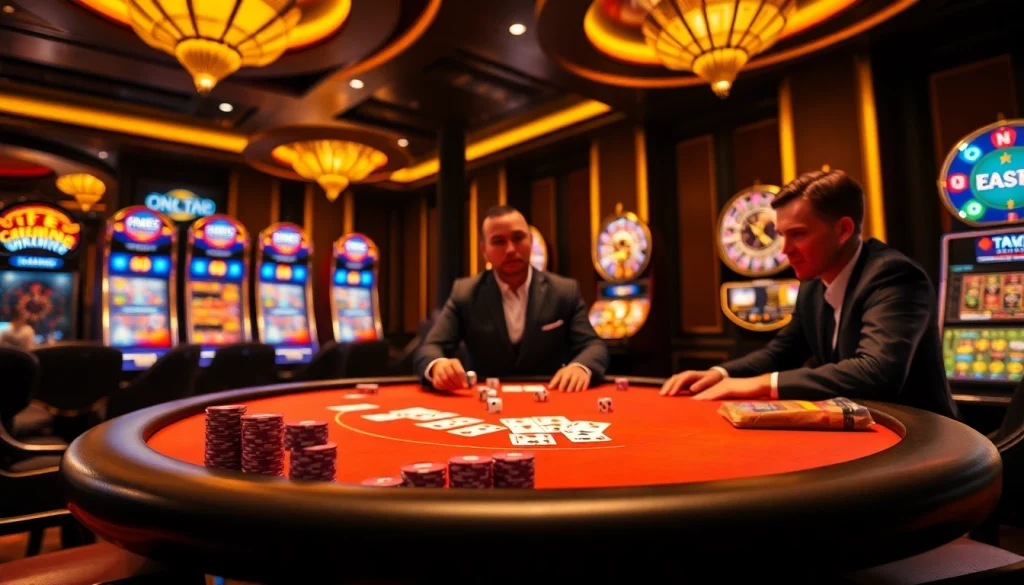 Experience the excitement of oxplay with vibrant casino visuals, engaged players, and thrilling gambling action.