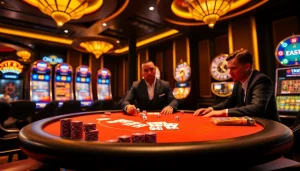 Experience the excitement of oxplay with vibrant casino visuals, engaged players, and thrilling gambling action.