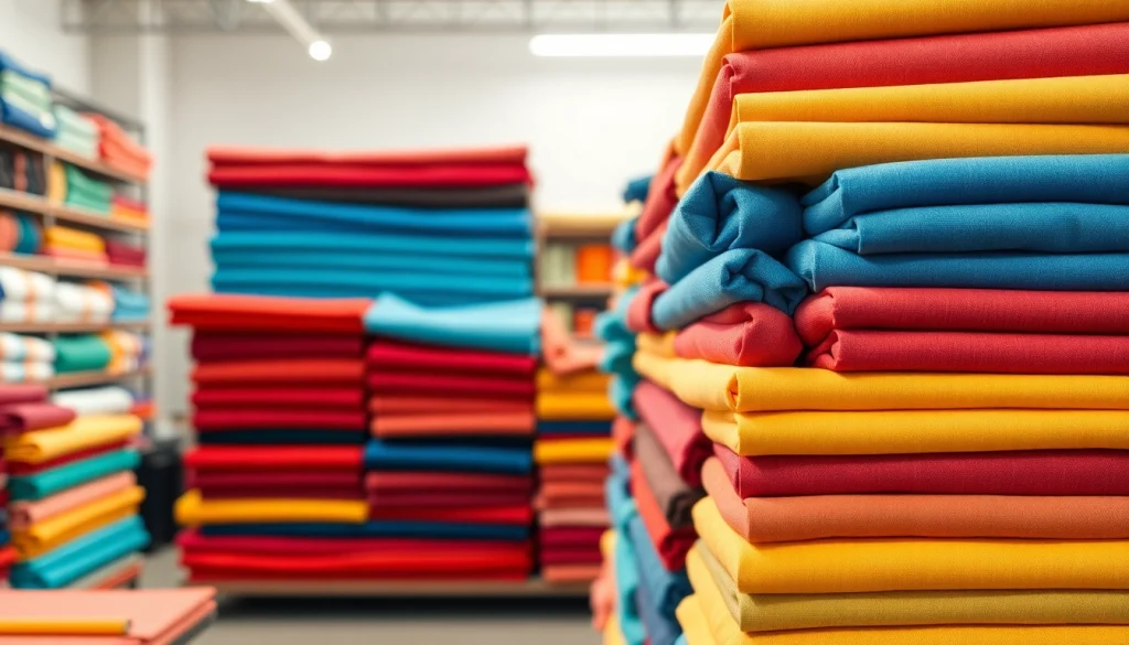 Kopen van goedkope katoen in een stoffenwinkel met diverse kleuren en patronen.