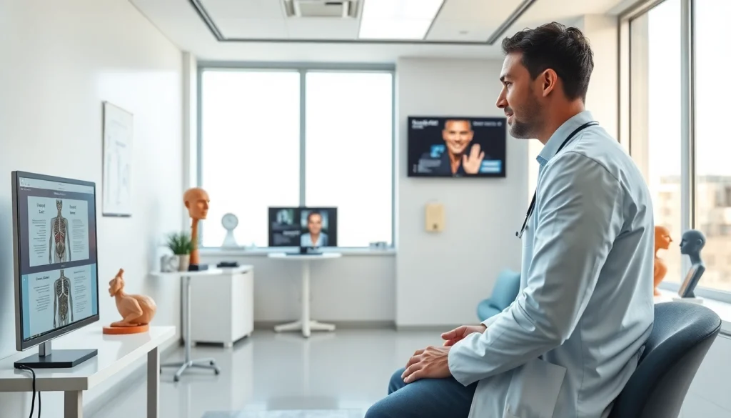 包茎手術の推奨を示す診察室。医師と患者の対話を特徴とする。