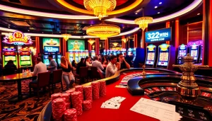 Experience excitement with poker chips and roulette at 32WIN COM casino.