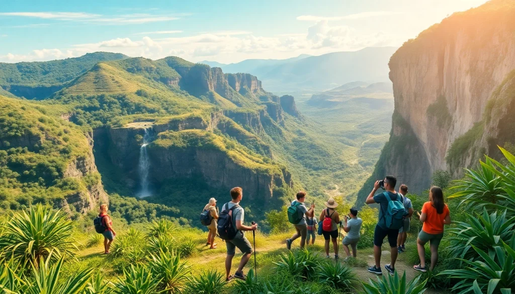 Wargatoto menggambarkan adegan perjalanan yang menginspirasi di Chapada dos Guimarães, menampilkan petualangan dan keindahan alam.