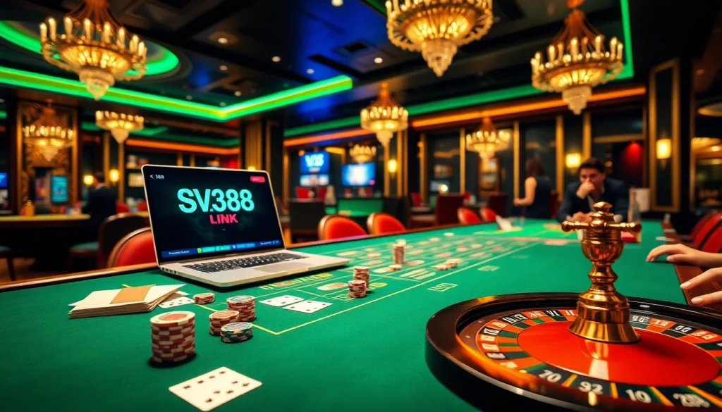 Experience high-stakes action with the SV388 link at a vibrant casino table.