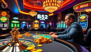 Experience the thrilling B52 casino atmosphere with vibrant tables and exciting gameplay.