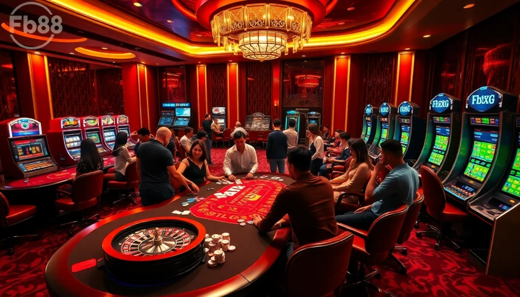 Players enjoying a thrilling experience at Fb88 online casino, showcasing strategy and excitement.