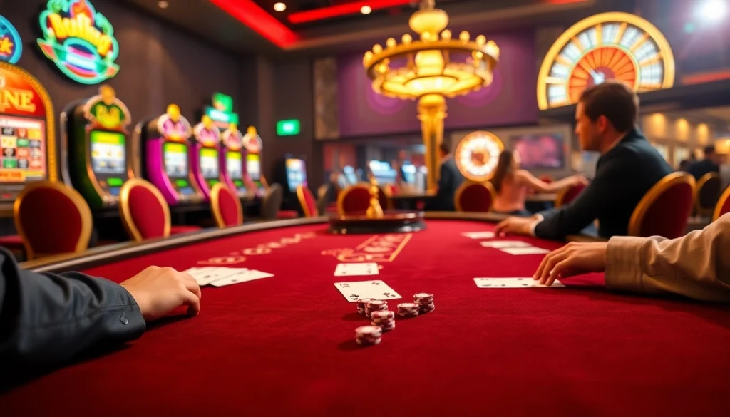 Daga error in a thrilling casino setting with poker, roulette, and vibrant gaming elements.