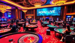 Experience the excitement of NOHU LIVE in a vibrant casino filled with engaging games and diverse players.