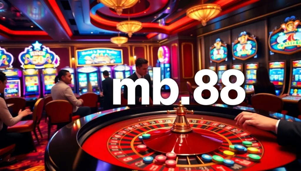 Experience the thrill of mb 88 gaming at a luxurious casino with roulette, chips, and excitement.