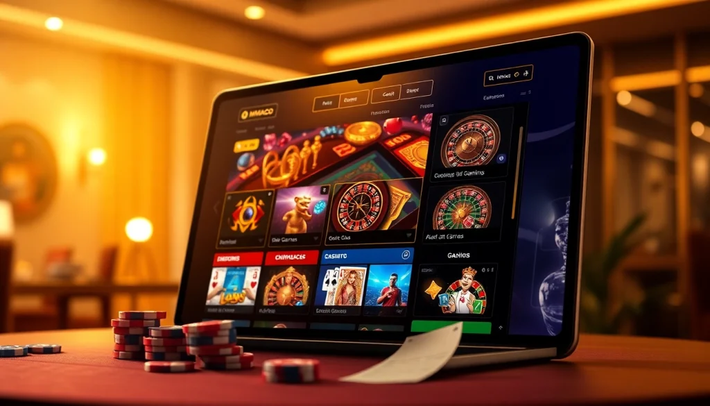 Engaging online gaming interface at https://mmoo.ad/ featuring luxurious casino options and vibrant graphics.