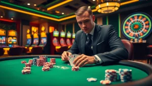 Engaging casino environment emphasizing strategic play with Credit online opportunities.