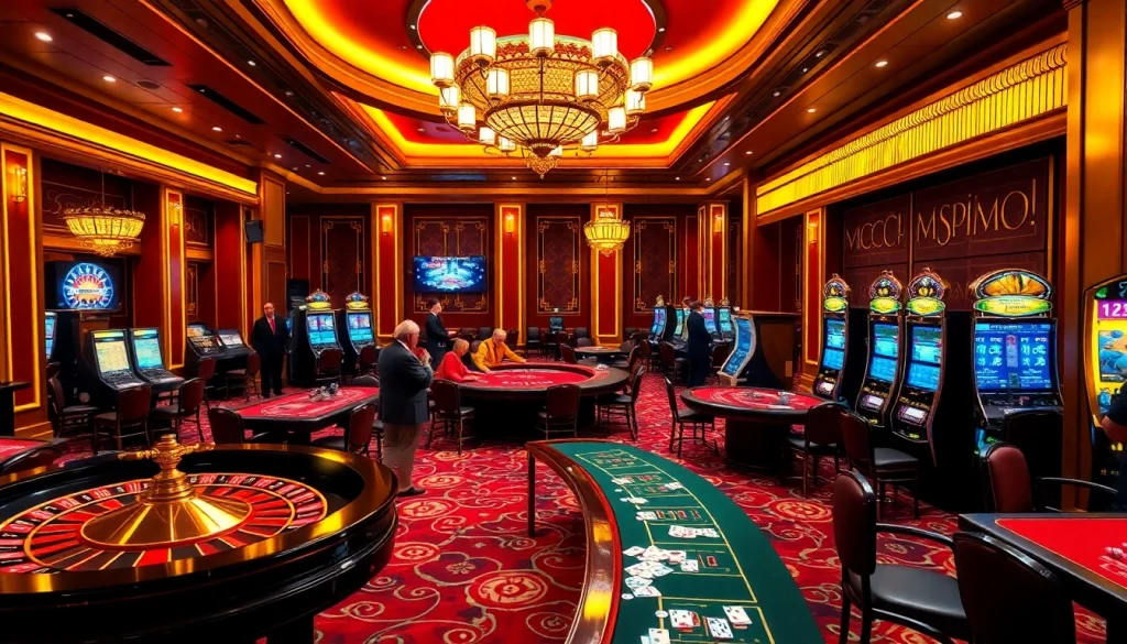 Experience the thrill of 55WW at a vibrant casino with a roulette wheel and excited players.