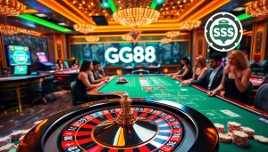Players engage in exciting online games at GG88, featuring vibrant casino visuals and thrilling actions.