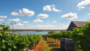 Carksburg CA riverside vineyards with scenic views of the Sacramento River and surrounding landscapes.